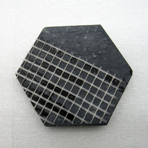 BEE and FLOWER Tiles Engraved Natural Stone Set of 7 Hexagon Mosaic - Picture 9 of 10